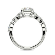 Carissa Radiant Cut Pave Shared Prong Claw Set Engagement Ring Setting - Nivetta